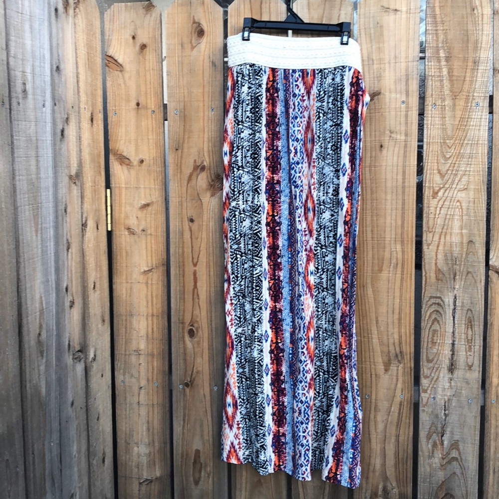 Tribal print maxi skirt